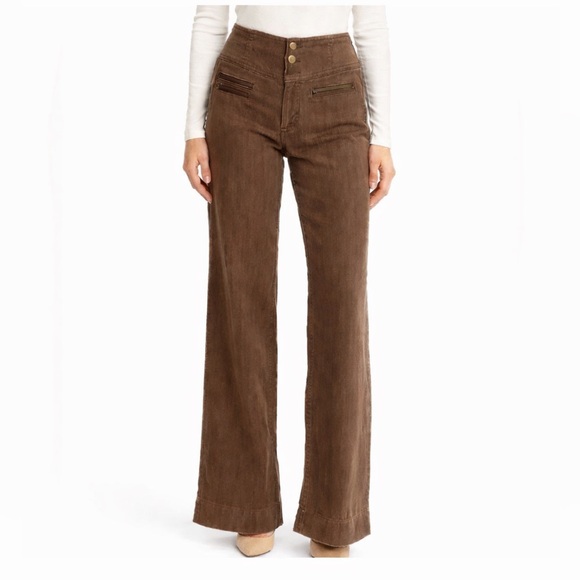 People Like Frank Denim - People Like Frank Brown Denim Wide Leg Pant Jeans Size 10 30” Waist